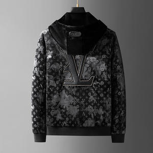 Printed Thick Hooded <b>Velvet</b> Winter Clothes for <b>Men</b> Coat Winter <b>Jacket</b> <b>Men</b> - Product Image 2