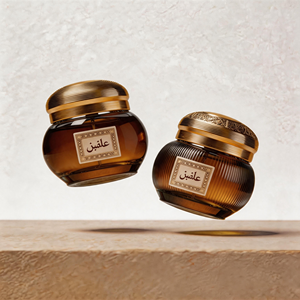 Pot de rangement en vrac pour Bakhoor vert de qualité supérieure, avec couvercle doré orné style Palais, 100 ml, récipient vide pour encens arabe - Product Image 3