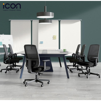 Chaise de bureau ergonomique à dossier moyen avec soutien lombaire, réglable en hauteur, pivotante, en tissu, chaise de direction en maille, chaise de bureau ergonomique