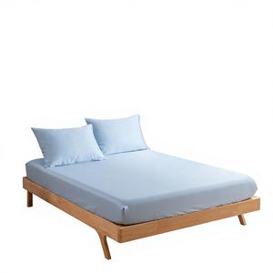 Fabriqué en fibre de bambou 100% pour <span class=keywords><strong>matelas</strong></span> jusqu'à 35 cm - 100% doux - Sensation hôtelière - Style uni (Bleu ciel <span class=keywords><strong>90x200</strong></span>) - Product Image 1