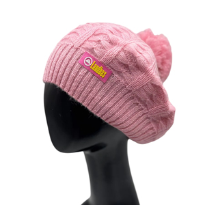 Gorro de Punto de Invierno para Mujer de Alta Calidad LANDBAS, Estilo Deportivo, 100% Acrílico, con Lazo, Boina, 56-58 cm, Tejido de Cable, para Esquí - Product Image 1