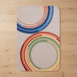 Hand Tufted Wool <b>Rug</b> Modern Geometric Abstract Arch Pattern Area <b>Rug</b> <b>Circular</b> Rings Designer Carpet Contemporary Handmade Decor - Product Image 3