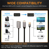 Adaptateur USB mâle vers Displayport femelle, convertisseur 4k vers HDMI, Dp 4k 60hz, pour Pc, ordinateur portable, Hd projecteur