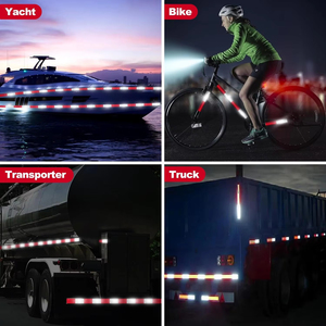 100FTF Spurtar Trailer Băng phản quang Băng dính phản quang chấm đỏ và trắng cho xe cảnh báo Phụ kiện xe hơi Băng an toàn - Product Image 5