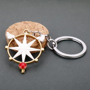 Anime Card Captor Gargantilla Collares <span class=keywords><strong>Cardcaptor</strong></span> <span class=keywords><strong>Sakura</strong></span> Clow Charm colgante giratorio KINOMOTO sellado varita collar llavero - Product Image 6