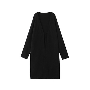 Cárdigan de Punto Extra Grande para Mujer Happy Plus, Negro, Talla Grande, Grosor Medio, Fibra Acrílica, Color Sólido N9025 - Product Image 4