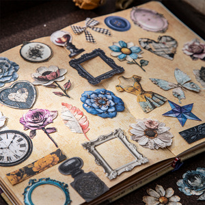 30 feuilles/paquet Vintage Treasures Collection Retro Junk Journal Stickers pour la <span class=keywords><strong>d</strong></span>écoration de planificateur - Product Image 2