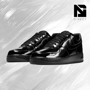 Nike Air Force 1 Low en Cuir Verni Premium 'Noir' – Baskets à Lacets à Bout Rond pour la Marche – Style Dropshipping - Product Image 2