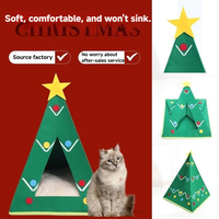 Arbre de Noël en forme de chat et de chien Condo écologique feutre maison pour animaux de compagnie avec tapis lavable intérieur hiver abri en gros et ODM