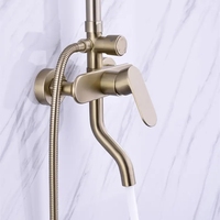 Or dans le mur douche cuivre baignoire pluie robinets mélangeur salle de bain salle de bain douche cachée ensemble