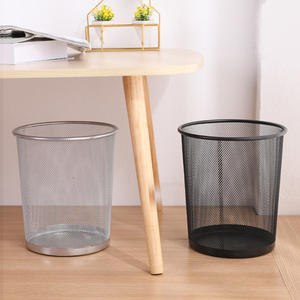 Corbeille ronde moderne en métal Design créatif à toit ouvert Home Office Kitchen Storage Organizer Wire Mesh Poubelles - Product Image 1