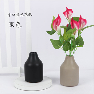 Jarrones de Cerámica Modernos Minimalistas para Decoración del Hogar, Sala de Estar, Arreglos Florales, Acabado Mate, Negro, Beige, Blanco, Juego - Product Image 3