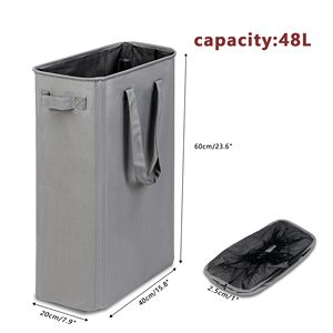 Panier à linge autoportant avec poignées portables 48L, panier à linge pliable pour salle de bain, panier à vêtements sales - Product Image 2