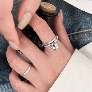Yinruitai S925 Sterling <b>Silver</b> Heart Open <b>Ring</b> For Women Korean Style Summer Jewelry Gift - Product Image 1