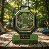 Ventilateur portable RV pour camping en plein air avec lumière LED, réglage personnalisé OEM ODM, 4 vitesses, 20000 mAh