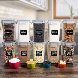 Wholesale custom logo size1.6L*10pack food cereal storage containers cans plastic storage jar