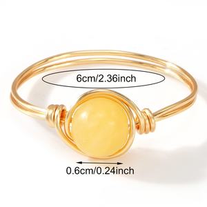 Anillos espirituales potentes de piedras preciosas en bruto, turmalina negra, aguamarina, citrino, piedras preciosas naturales en bruto, anillos envueltos en alambre - Product Image 6