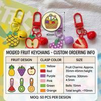 5/10 stuks Fruit Sleutelhanger Hanger Rugzak Decoratie Telefoonketting Sleutelgesp Diy Sieraden Maken Sleutelhanger Tas Accessoires Leuke sluiting