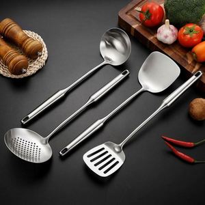 Utensilios de cocina: Cuchara espumadera de malla metálica 304, cucharón de acero inoxidable para sopa, espátula ranurada, juego de herramientas de cocina, utensilios de cocina - Product Image 2