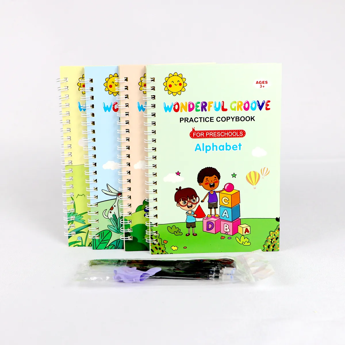 $1/Set Wieder verwendbares Handschrift-Kalligraphie buch 4-teiliges Set Magic Practice Copybook für Kinder Kinderbuch druck