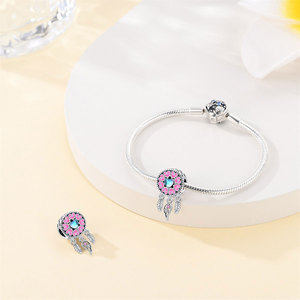 Copper Zircon Dreamcatcher Pendant Stylish 18K Gold Plated Bracelet Charm Unisex Jewelry Gift for Women & Children's Party - Product Image 2