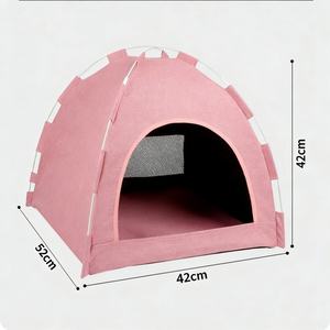 Lussuosa <span class=keywords><strong>Tenda</strong></span> Letto Rotonda Pop-up per Gatti con Morbido <span class=keywords><strong>Velluto</strong></span> Caldo per un Sonno Accogliente e uno Stile <span class=keywords><strong>di</strong></span> Vita all'Aperto Elegante - Product Image 5