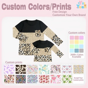 Conjuntos Familiares a Juego con Estampado de Leopardo <span class=keywords><strong>y</strong></span> Lentejuelas, Estilo Mommy and Me, Sudadera <span class=keywords><strong>y</strong></span> <span class=keywords><strong>Camiseta</strong></span> de Manga Larga con Cuello Redondo, Casual, para Mamá e Hija - Product Image 3