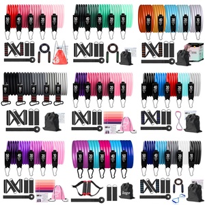 Nq Thể Thao Bán Buôn Tùy Chỉnh Cao Su/<span class=keywords><strong>TPE</strong></span> 11 Pcs Đàn Hồi Tập Thể Dục Dây Đặt 150lb Công Suất Nặng Căng Expander Ống Ban Nhạc - Product Image 4