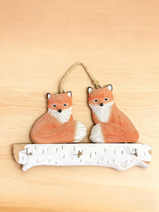 Porte-manteau <span class=keywords><strong>mural</strong></span> amovible en bois sculpté en forme d'animal, porte-<span class=keywords><strong>clés</strong></span>, 3 crochets, <span class=keywords><strong>pour</strong></span> couloir, style ferme - Product Image 2