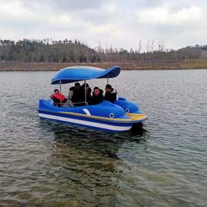 <span class=keywords><strong>Dolphin</strong></span> Electric Boat Hot New Design para niños Autodrenaje Fibra de vidrio Material de acero Equipo de juego de agua para parques - Product Image 5