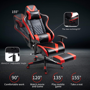 Silla Gamer Roja de Estilo Moderno y Lujo, Altura Ajustable con Alta Tasa de Recompra, Silla de Juego con Reposapiés, Venta al por Mayor de Fábrica - Product Image 5
