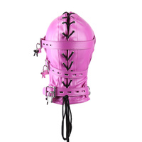 Blinder complet détachable couverture oeil gode bouche Gag PU cuir Bondage tête capuche pour unisexe adulte jouer, BDSM/LGBT capuche