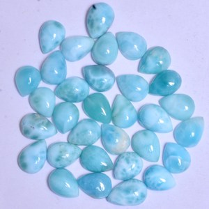 AAA+ Larimar 10mm-12mm Pierre précieuse Cabochon poire Larimar naturel Pierre précieuse semi-précieuse Cabochon poire en vrac pour la fabrication de bijoux - Product Image 2