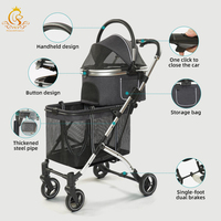 EUR PET Poussette double pour chien Poussette pliable et détachable Petite poussette Oem Chariot Chariot Produit pour animaux de compagnie Facile à assembler