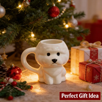 Nueva Taza de Cerámica Creativa con Diseño de Cachorro de Bichón, Linda Taza de Cerámica con Forma de Cachorro para Oficina, Taza de Agua para Oficina, Regalos Prácticos