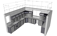 Établi de Garage Robuste et Personnalisable avec Cabinet de Rangement d'Outils en Tôle d'Acier, Traitement de Surface par Poudrage Grainé à Haute Texture