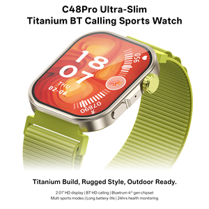<span class=keywords><strong>Smartwatch</strong></span> Fashion C48 Pro con Schermo HD da 2.01 Pollici, Chiamate BT, Monitoraggio Frequenza Cardiaca, IP65 Impermeabile, per Sport all'Aperto, Compatibile con <span class=keywords><strong>Android</strong></span> e <span class=keywords><strong>iOS</strong></span> - Product Image 2