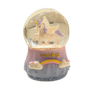 Globo di Neve Personalizzato con Unicorno Fantastico in Resina, Regalo per Ragazze, Decorazione da Tavolo - Product Image 1