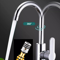 Robinet de cuisine classique en acier inoxydable à poignée unique, mitigeur eau chaude et froide, installation monotrou