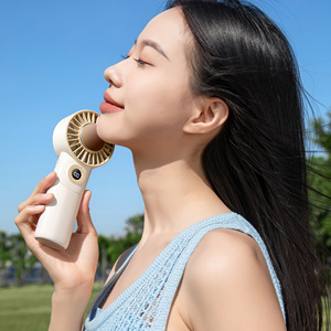 New Products 2026 Handheld <b>Mini</b> <b>Fan</b> 3600mAh High Speed <b>USB</b> Rechargeable Foldable Neck Wearable LED Display Portable Outdoor Use - Product Image 3