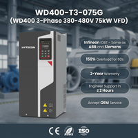 Variador de Frecuencia HYTECON 100HP Trifásico 380V-460V 50/60Hz WD400-T3-075G Inversor de CA 75kW VFD de Alta Resistencia para Uso Industrial