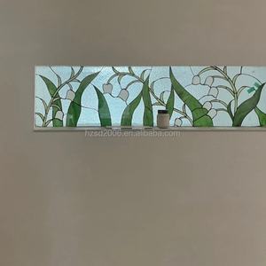 Vitral de Estilo Tiffany para Puerta y Ventana, Diseño de Flor de Suzuki, Vidrio Chino con Diseño de Flores, Soldadura de Estaño, para Cocina y Baño, Tamaño Personalizable, Duradero - Product Image 2