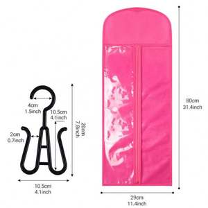 Sac de rangement anti-poussière pour perruques et extensions capillaires avec cintre intégré - Product Image 2