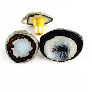 2026 tranches d'agate brésilienne pierres précieuses bouton de porte d'armoire teint pierre de palmier colorée pour la décoration de la maison - Product Image 6