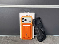 Coque JUNBO Antidérapante à Bords Pointillés pour iPhone 18 17 16 Pro Max avec Sangle, Support Béquille, Rangement Cartes, Anti-Impact et Compatible Recharge Sans Fil