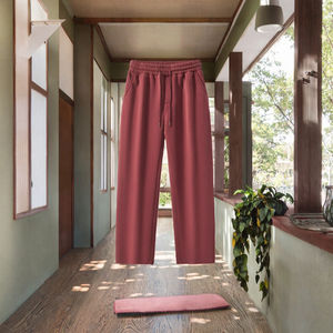 Pantalon de sport pour homme en coton 100% haut de gamme, devant plat, décontracté, uni, gris, pantalon de survêtement, streetwear unisexe - Product Image 2