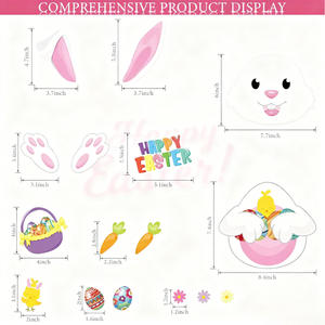 Best-Selling Easter Bunny Fridge Magnet Elegant Bunny Egg Design <b>for</b> Holiday Parties Home/Cabinet Decorations Made Durable Paper - Product Image 5