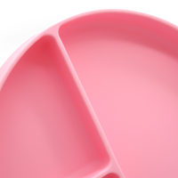 Ensemble d'alimentation pour bébé en silicone personnalisé OEM avec assiette à ventouse divisée et cuillère à manche en bois