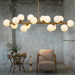 Minimaliste Salon Chambre Hôtel Décoratif Suspension Lampe Nordique Boule De Verre Lustres - Product Image 5