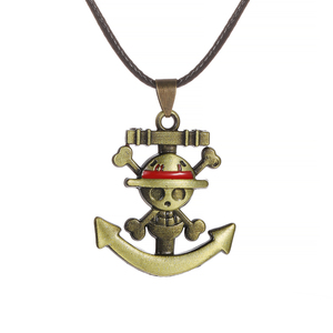 ZRM Collana con Ciondolo in Lega di Zinco a Tema Anime Vintage Pirata Luffy Ace Barbabianca <span class=keywords><strong>per</strong></span> Bambini, con Catena a Corda e Set Portachiavi - Product Image 5